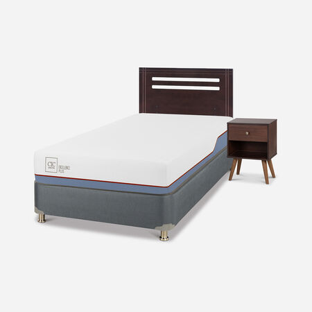 Cama Americana 1,5 Plazas Excellence Plus + Set M&uacute;nich Chocolate