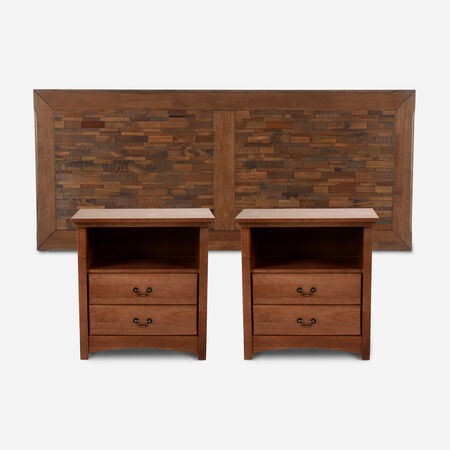 Respaldo 2 Plazas + Veladores Antique