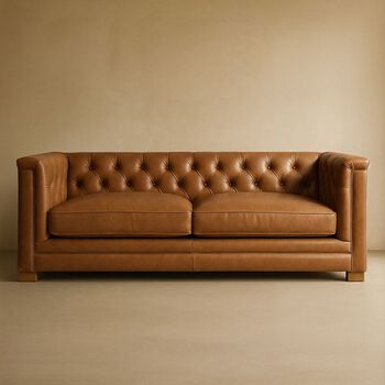 Sof&aacute; 3 Cuerpos Cuero Chesterfield Siena