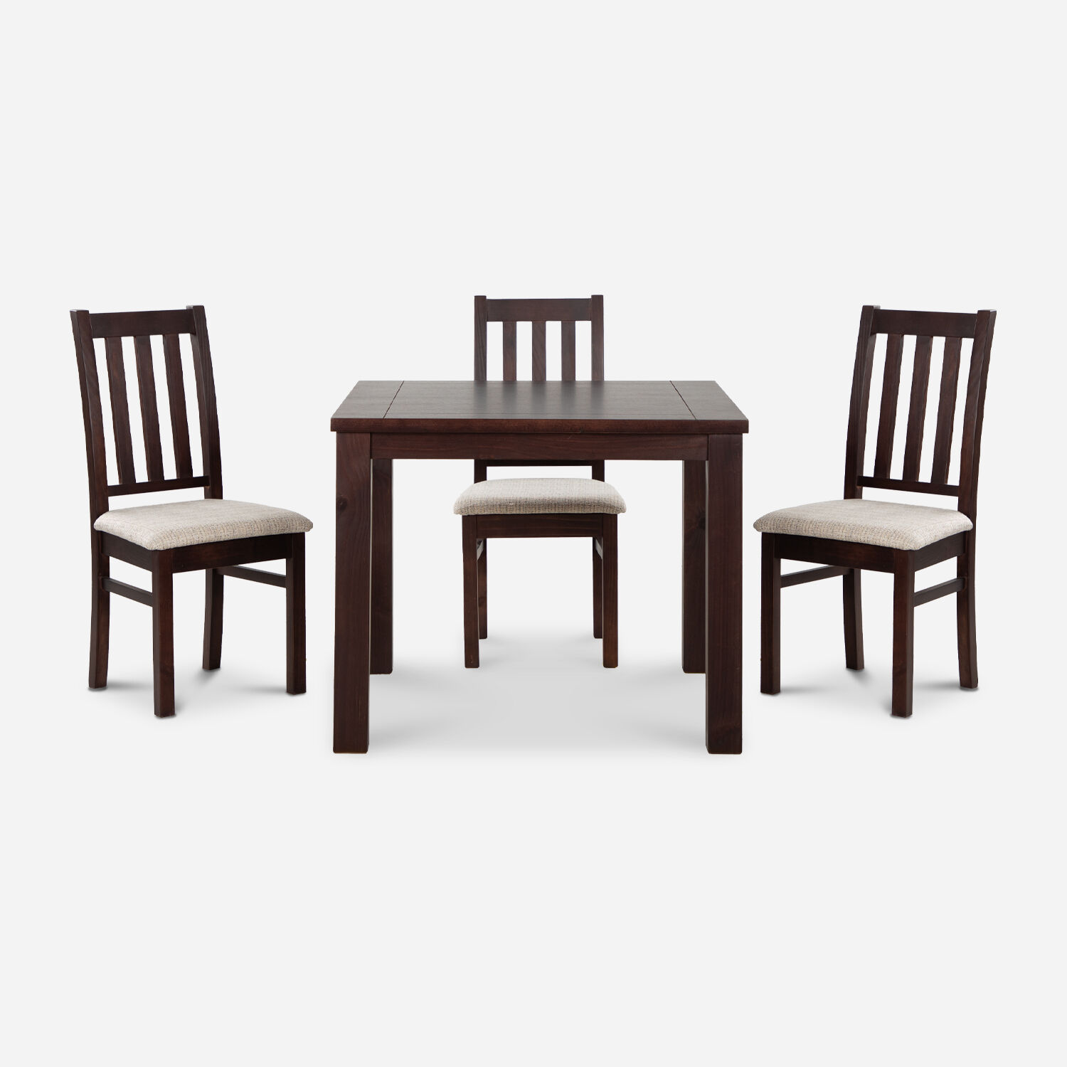 Comedor 4 Sillas Ñuble Chocolate - Tela Beige