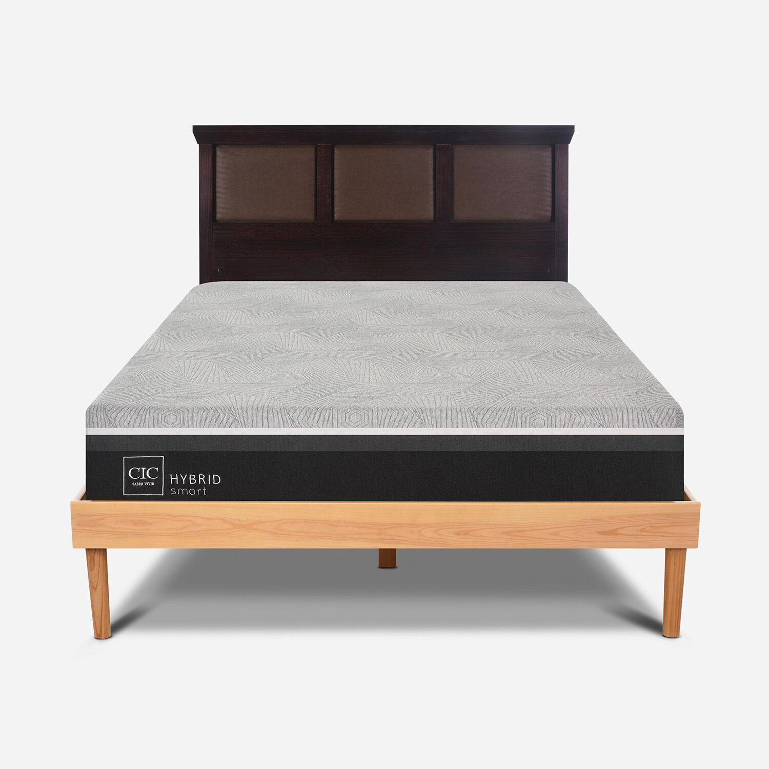 Cama King Hybrid + Respaldo Torino Choc