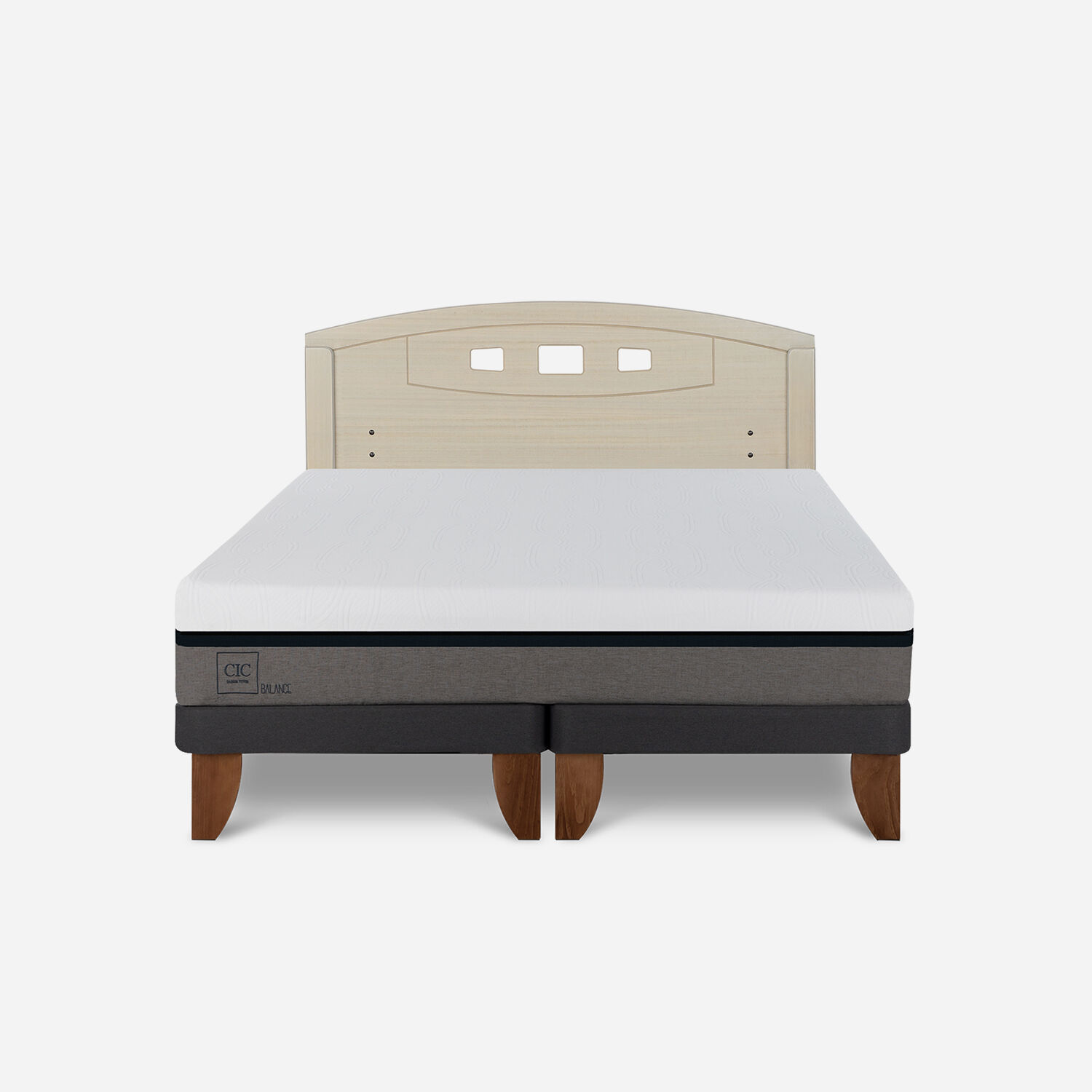 Cama Europea 2 Plazas Balance Base Dividida + Respaldo Gales Alpino
