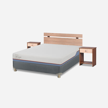 Cama Americana 2 Plazas Excellence Plus Base Dividida + Set Olmo