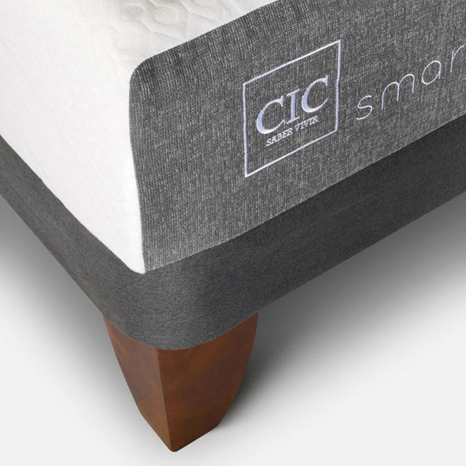 Cama Europea 2 Plazas Smart Base Normal + Set Torino Chocolate