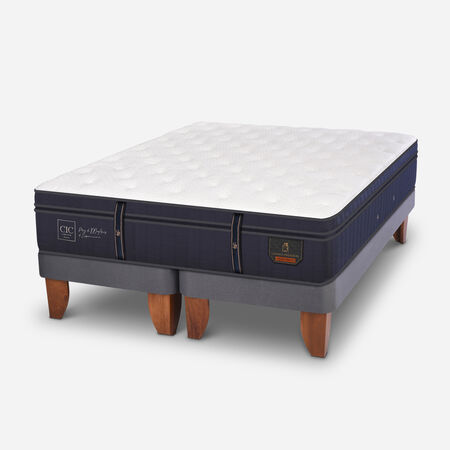 Cama Europea 2 Plazas Grand Premium Base Dividida Largo 2.20