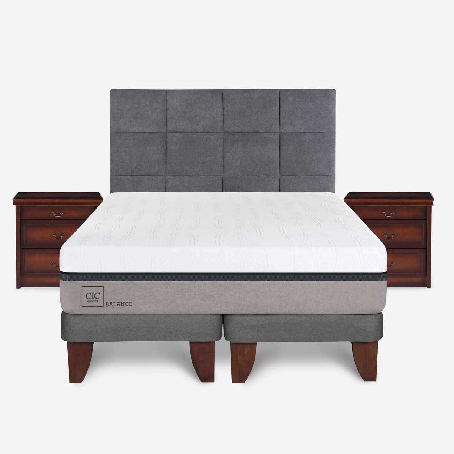 Cama Europea Super King Balance + Set T&aacute;mesis