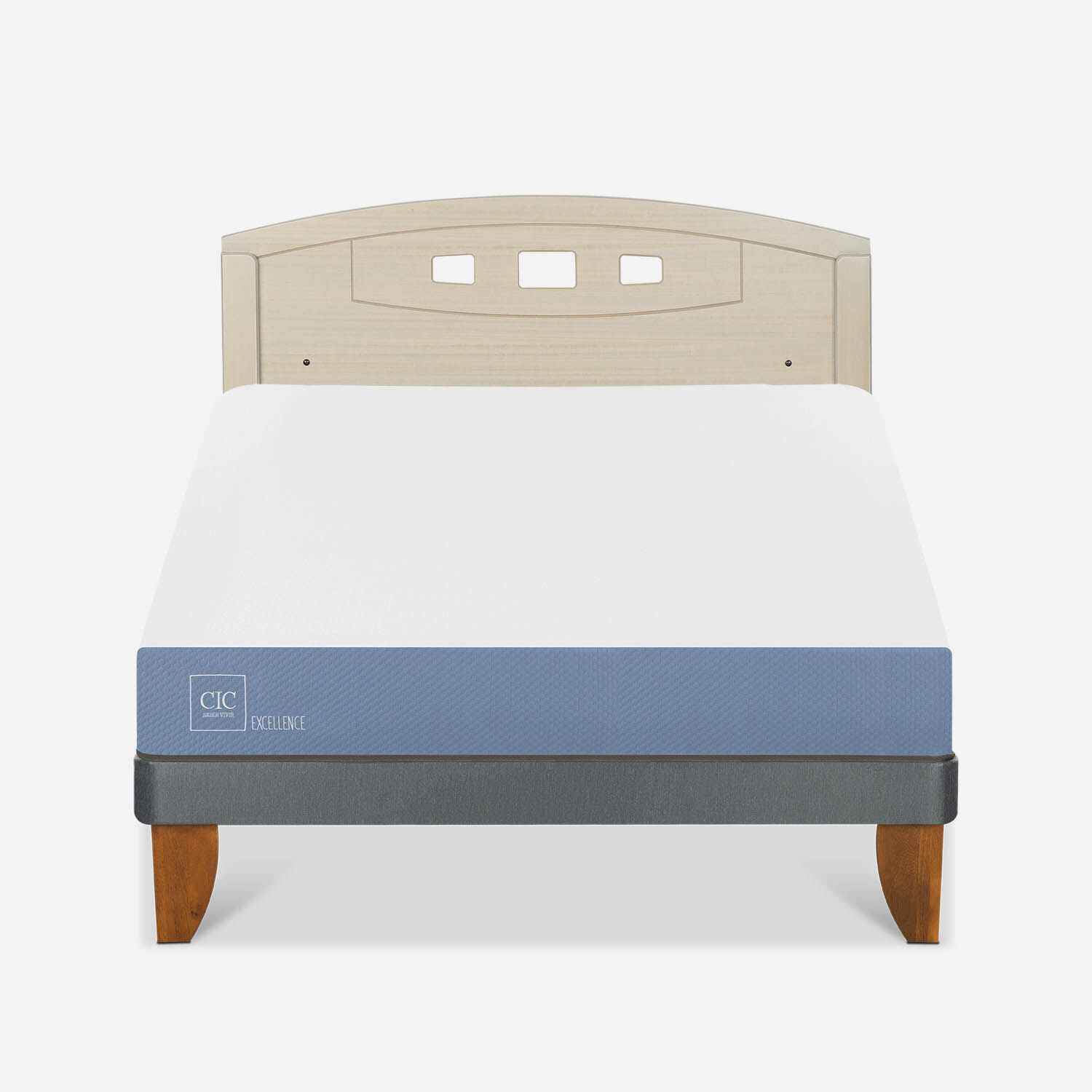 Cama Europea 2 Plazas Excellence Base Normal + Respaldo Gales Alpino