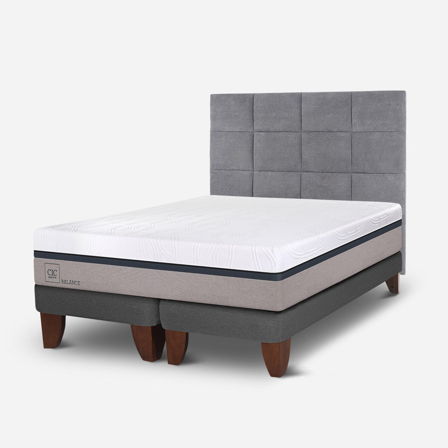 Cama Europea Super King Balance + Respaldo T&aacute;mesis