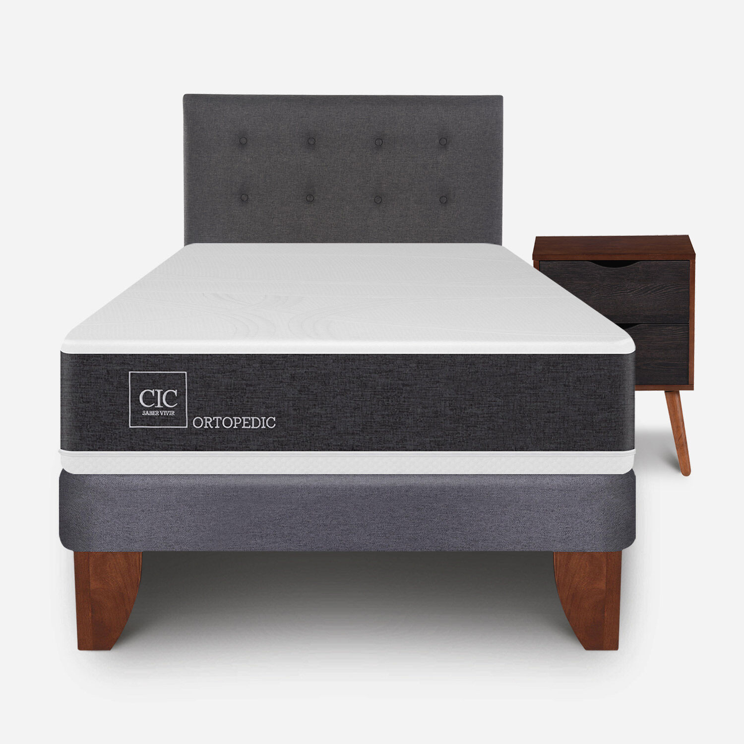 Cama Europea 1,5 Plazas Ortopedic + Set &Eacute;ufrates