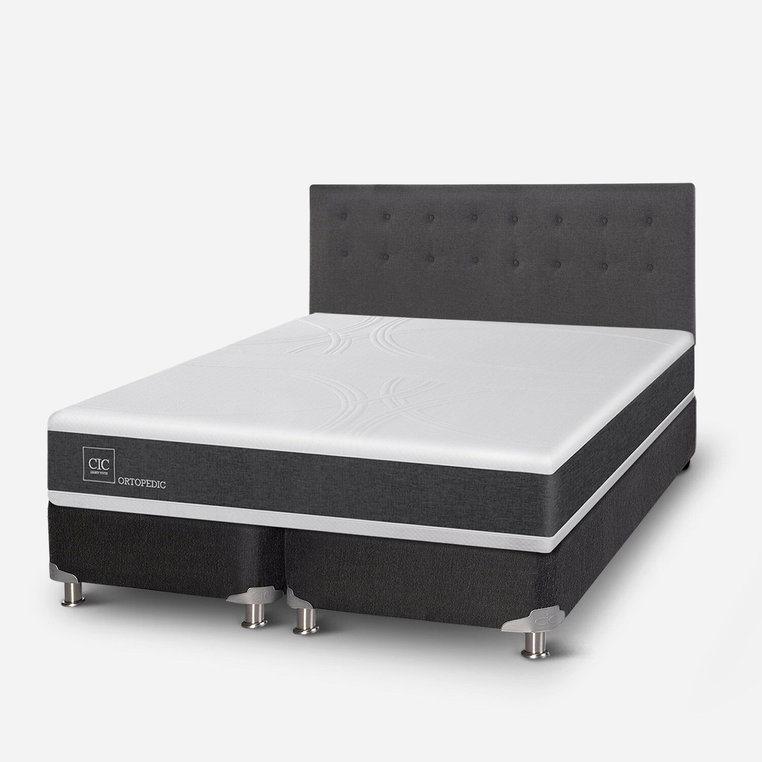 Box Spring King Ortopedic 5 Zonas + Respaldo &Eacute;ufrates