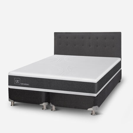 Box Spring King Ortopedic 5 Zonas + Respaldo &Eacute;ufrates