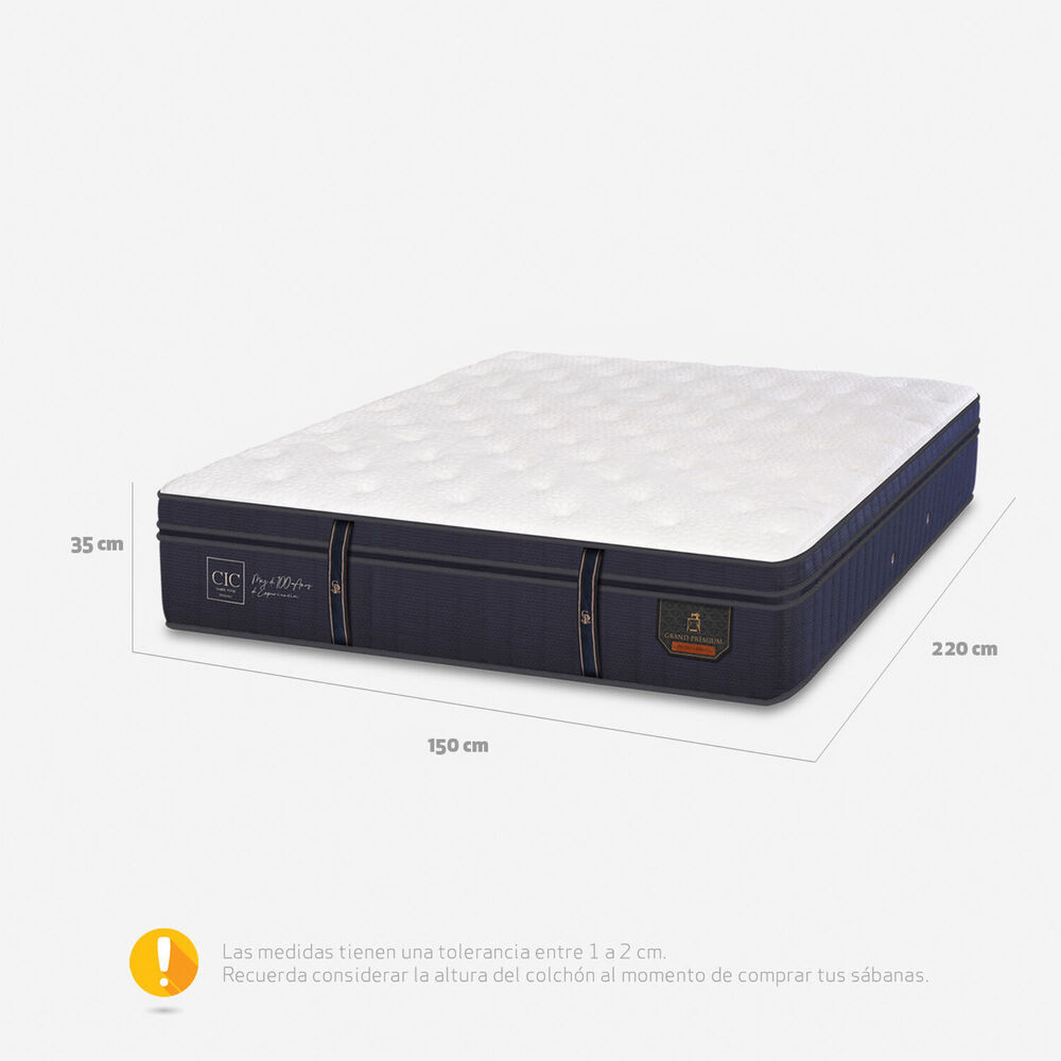 Colch&oacute;n 2 Plazas Grand Premium 150x220