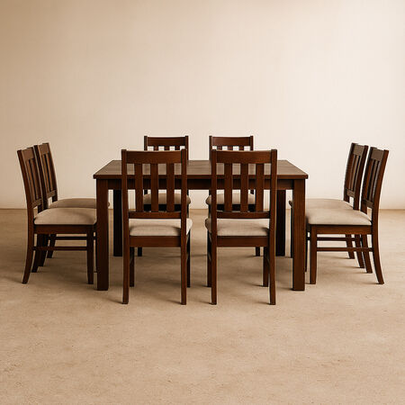 Comedor 8 Sillas &Ntilde;uble Caramelo - Tela Beige