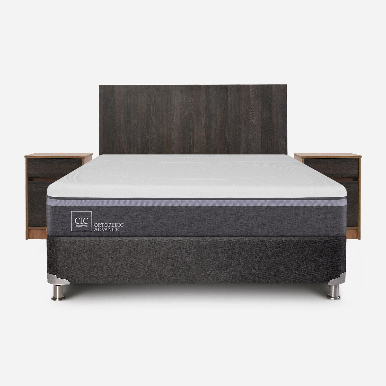 Box Spring 2 Plazas Ortopedic Advance Base Normal 5 Zonas + Set Espresso