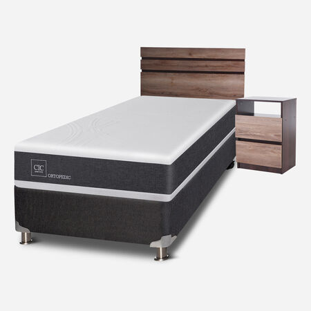 Box Spring 1,5 Plazas Ortopedic 5 Zonas + Set Ares