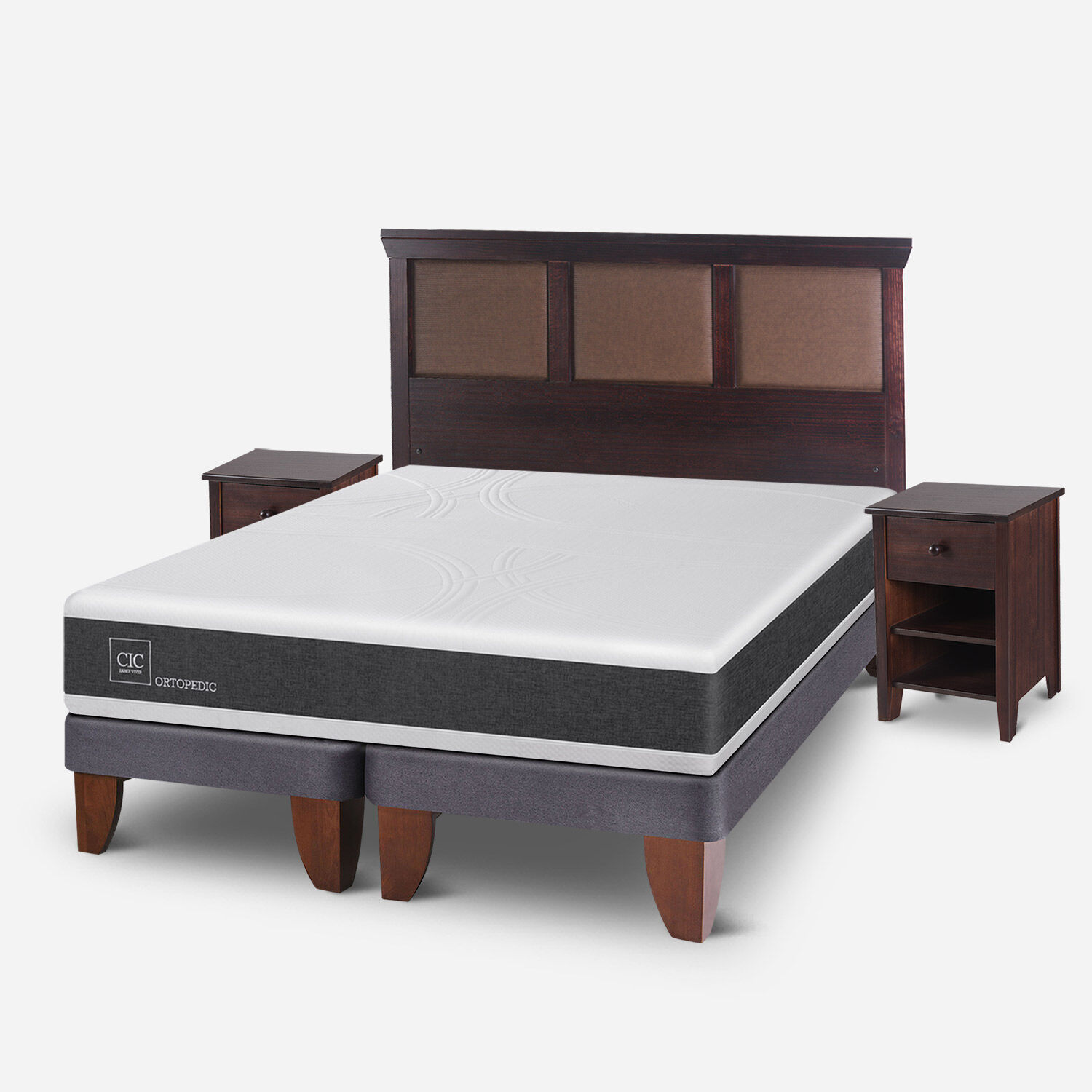 Cama Europea King Ortopedic + Set Torino Chocolate