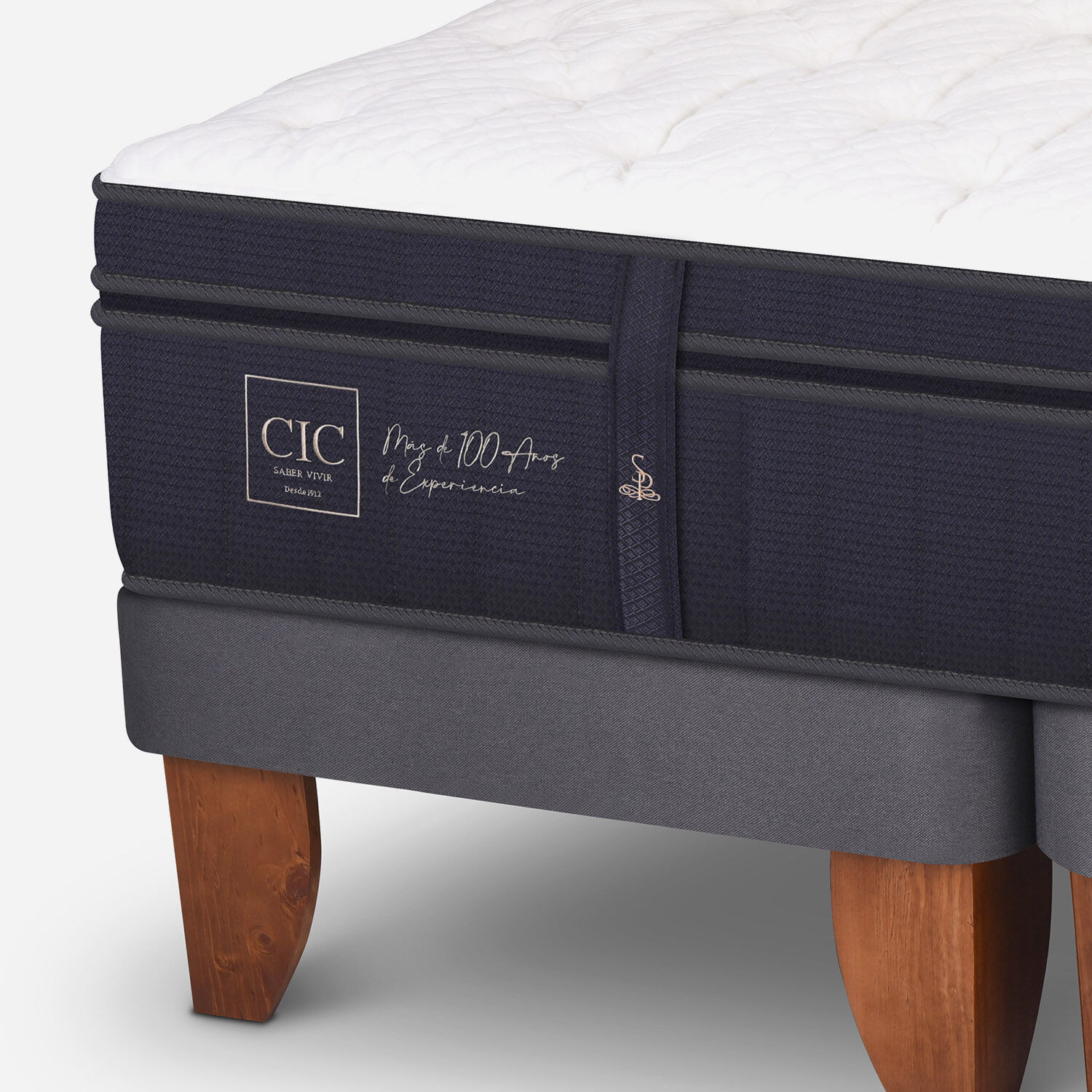 Cama Europea King Super Premium + Respaldo Torino Mostaza