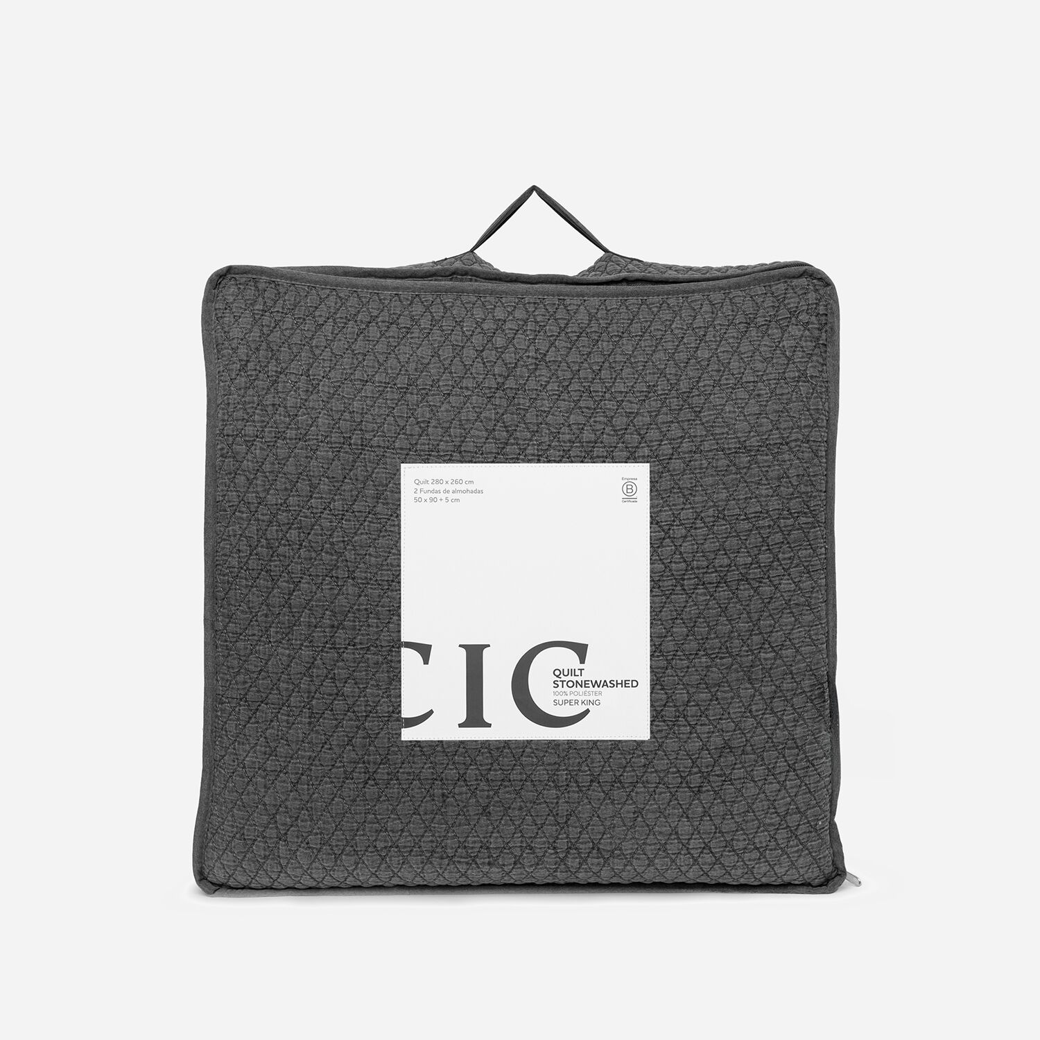 Quilt Super King Microfibra Stonewash Gris