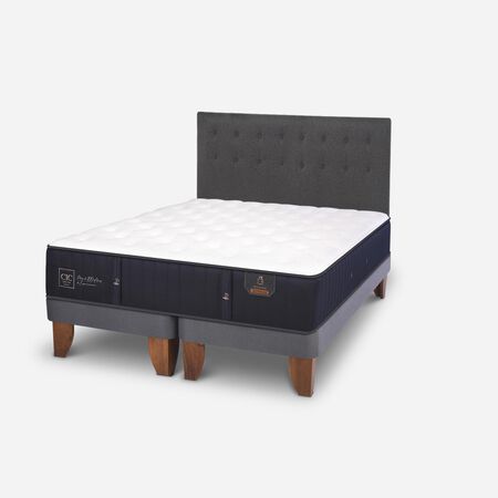 Cama Europea King Premium + Respaldo &Eacute;ufrates