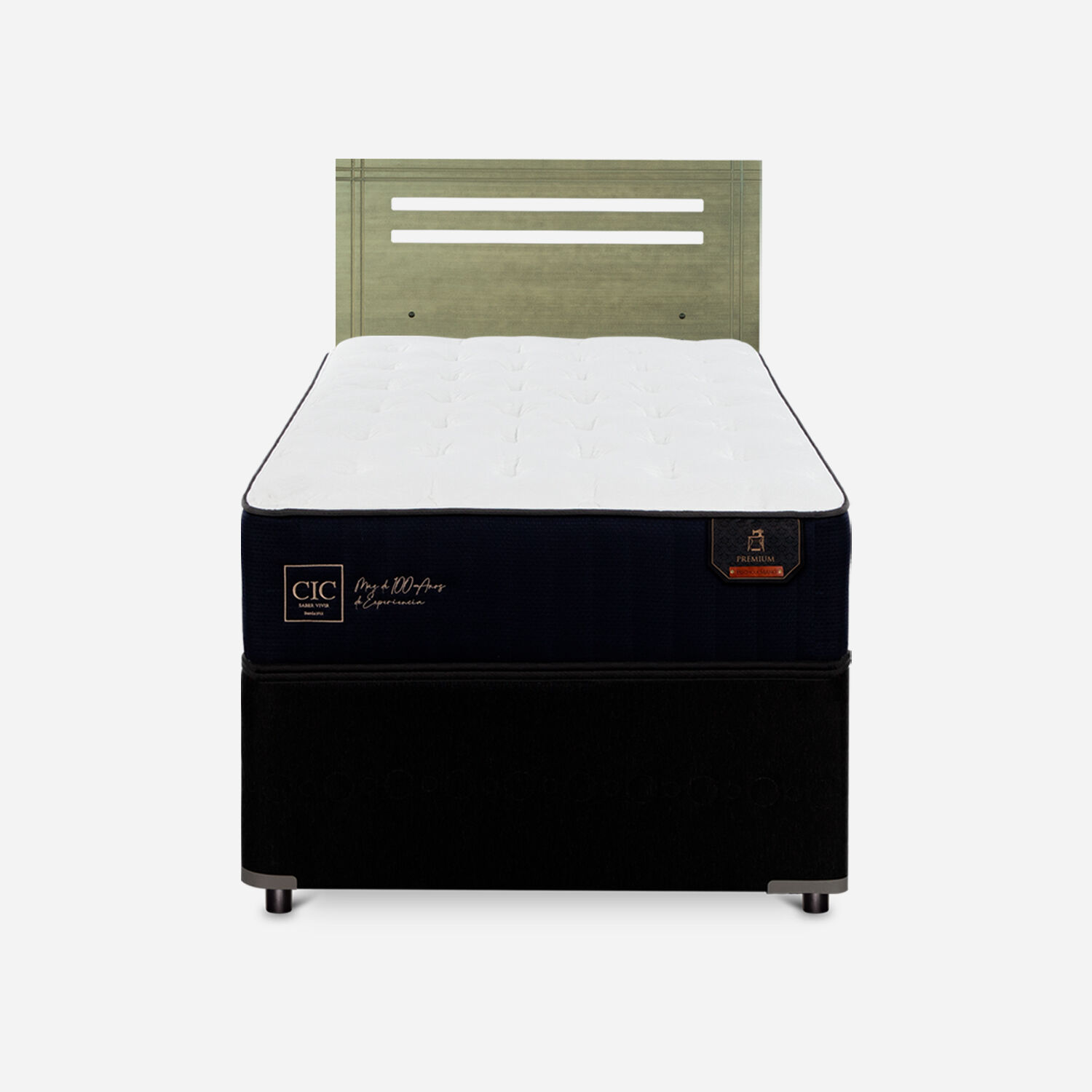 Cama Nido Div&aacute;n Premium + Respaldo M&uacute;nich Olivo