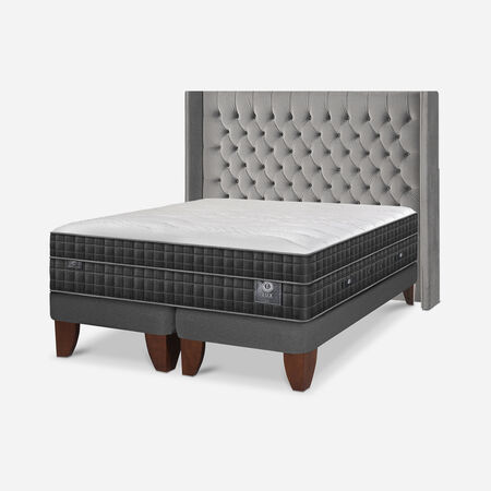 Cama Europea 2 Plazas Lux Base Dividida + Respaldo Sesia