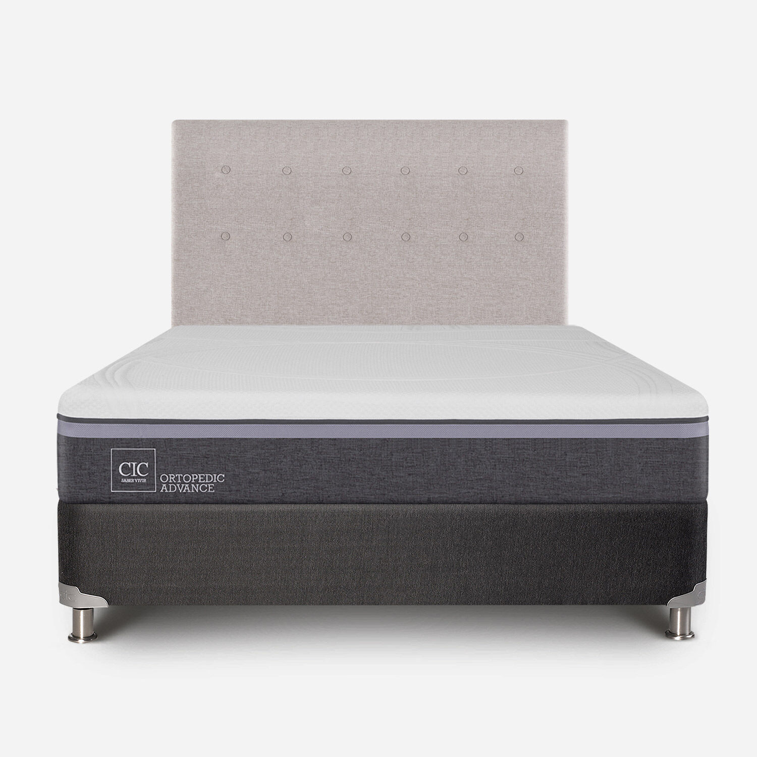 Box Spring 2 Plazas Ortopedic Advance Base Normal 5 Zonas + Respaldo Tigris