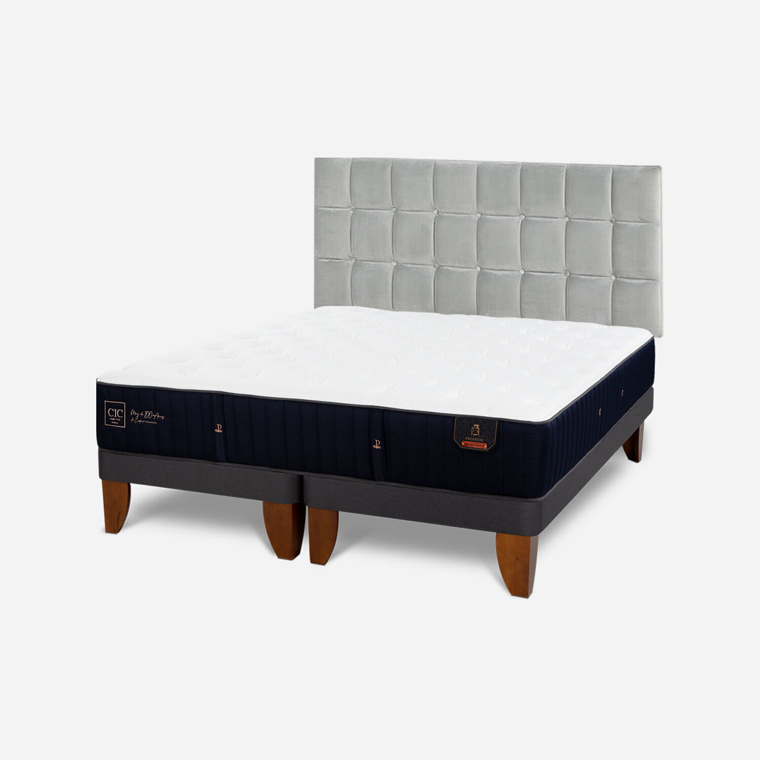 Cama Europea King Premium + Respaldo Sile