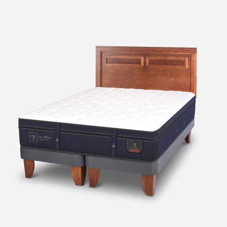 Cama Europea King Super Premium + Respaldo Mil&aacute;n Caramel