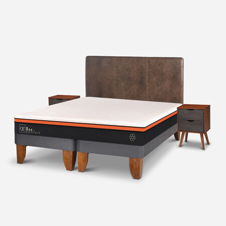 Cama Europea King Bee Comfort + Set Baker
