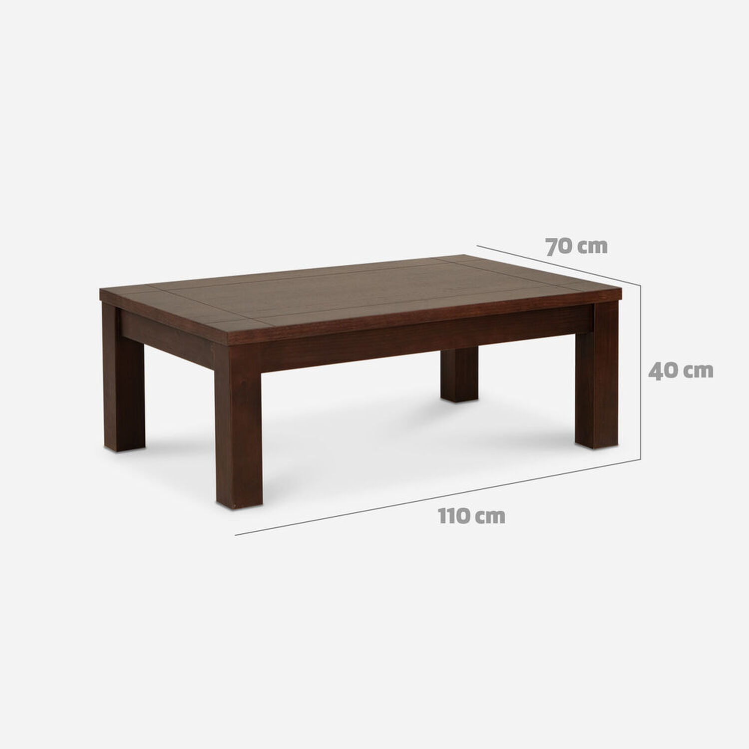 Mesa Centro &Ntilde;uble Chocolate 110x70x40 Cm.