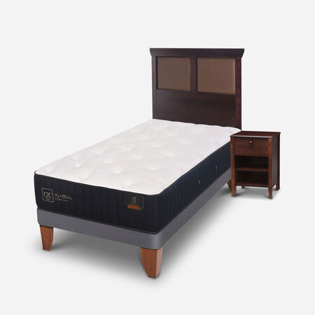 Cama Europea 1,5 Plazas Premium + Set Torino Chocolate