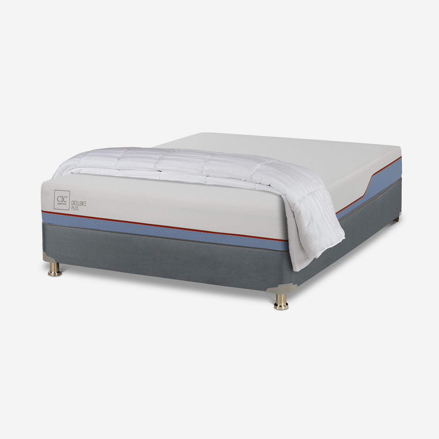 Cama Americana 2 Plazas Excellence Plus Base Normal + Plum&oacute;n