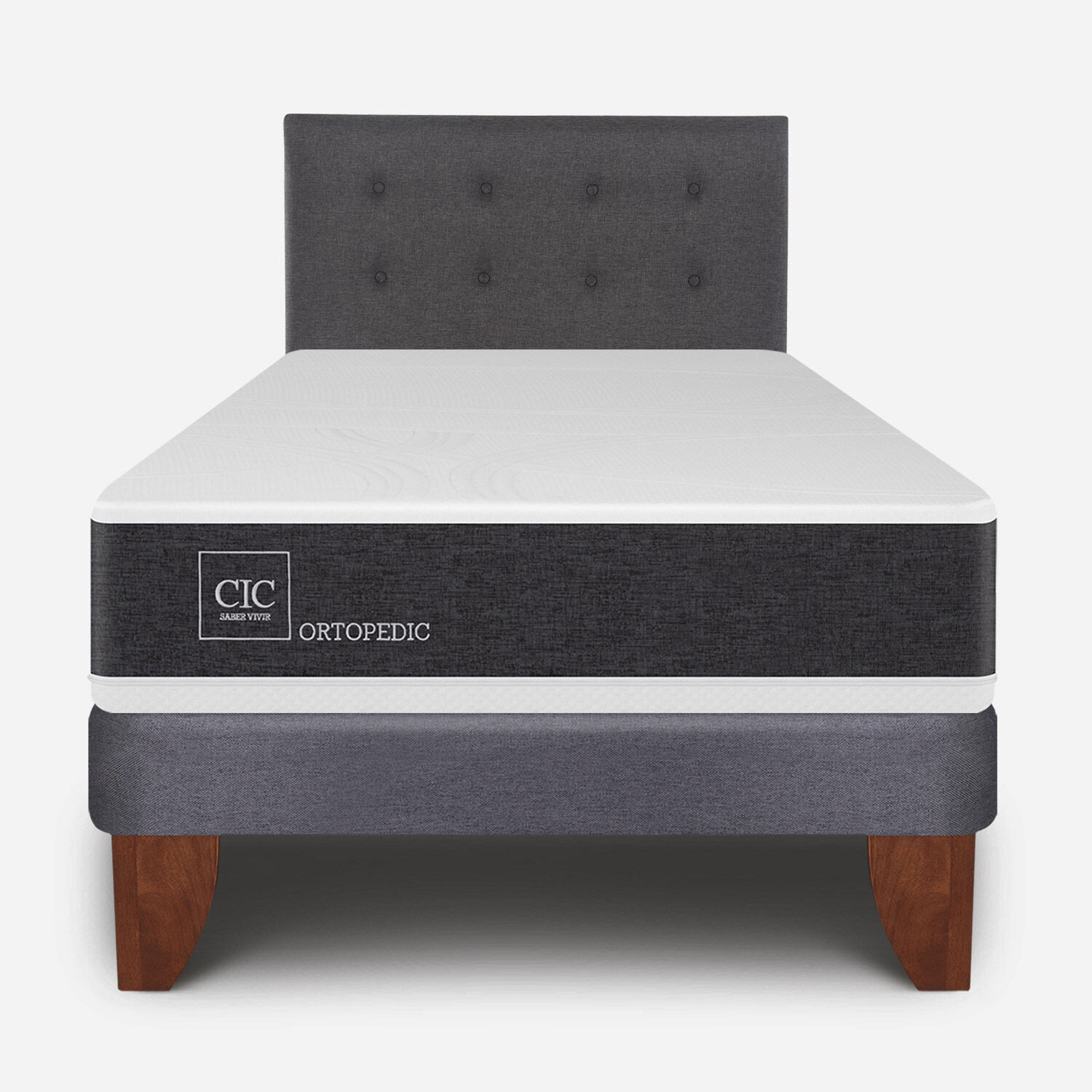 Cama Europea 1,5 Plazas Ortopedic + Respaldo &Eacute;ufrates