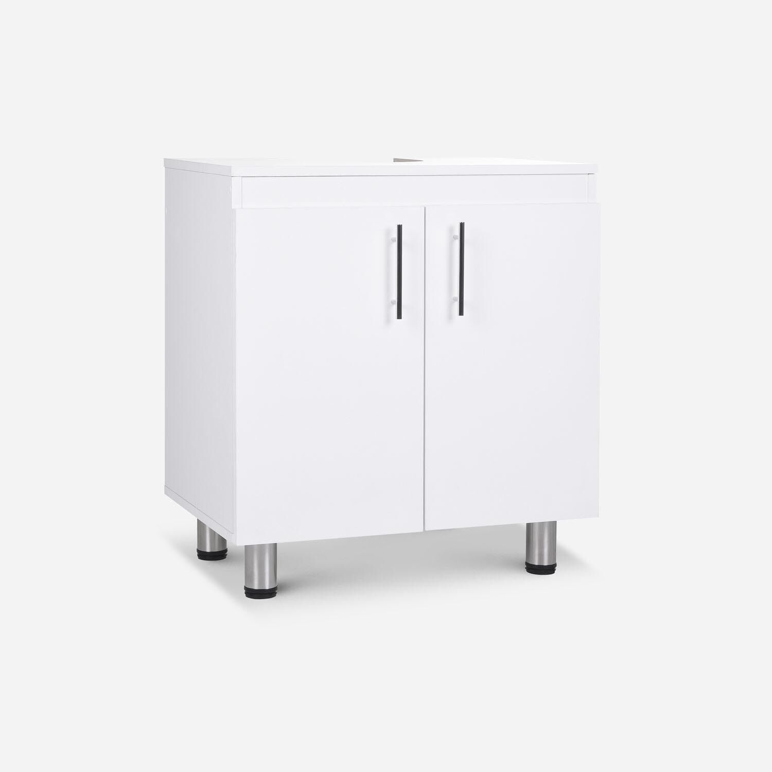 Set de Ba&ntilde;o Vanitorio + Estante Organizador Blanco