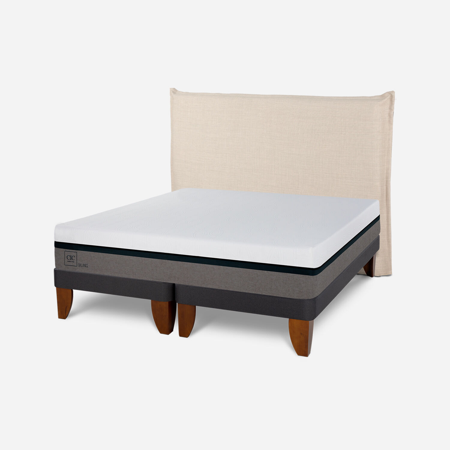 Cama Europea King Balance + Respaldo T&iacute;ber