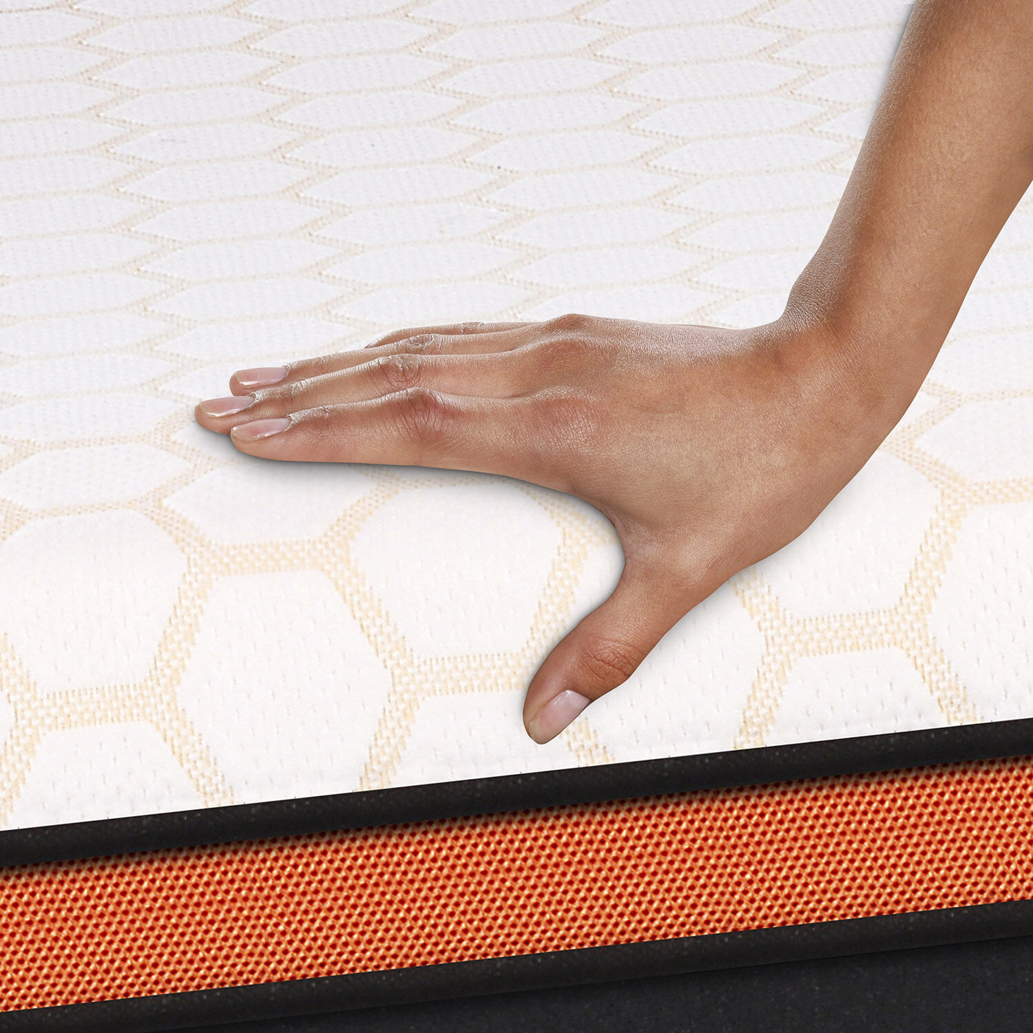 Cama Europea 2 Plazas Bee Comfort Base Dividida + Respaldo Mil&aacute;n Mostaza