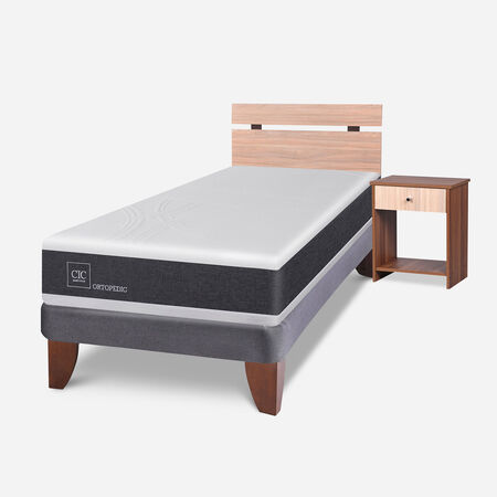 Cama Europea 1,5 Plazas Ortopedic + Set Olmo