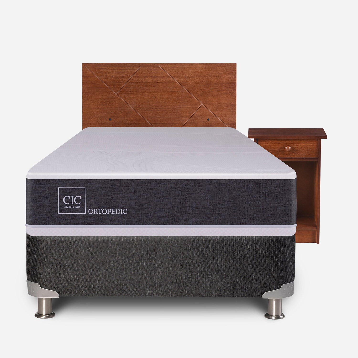 Box Spring 1 Plaza Ortopedic 5 Zonas + Set Villarrica