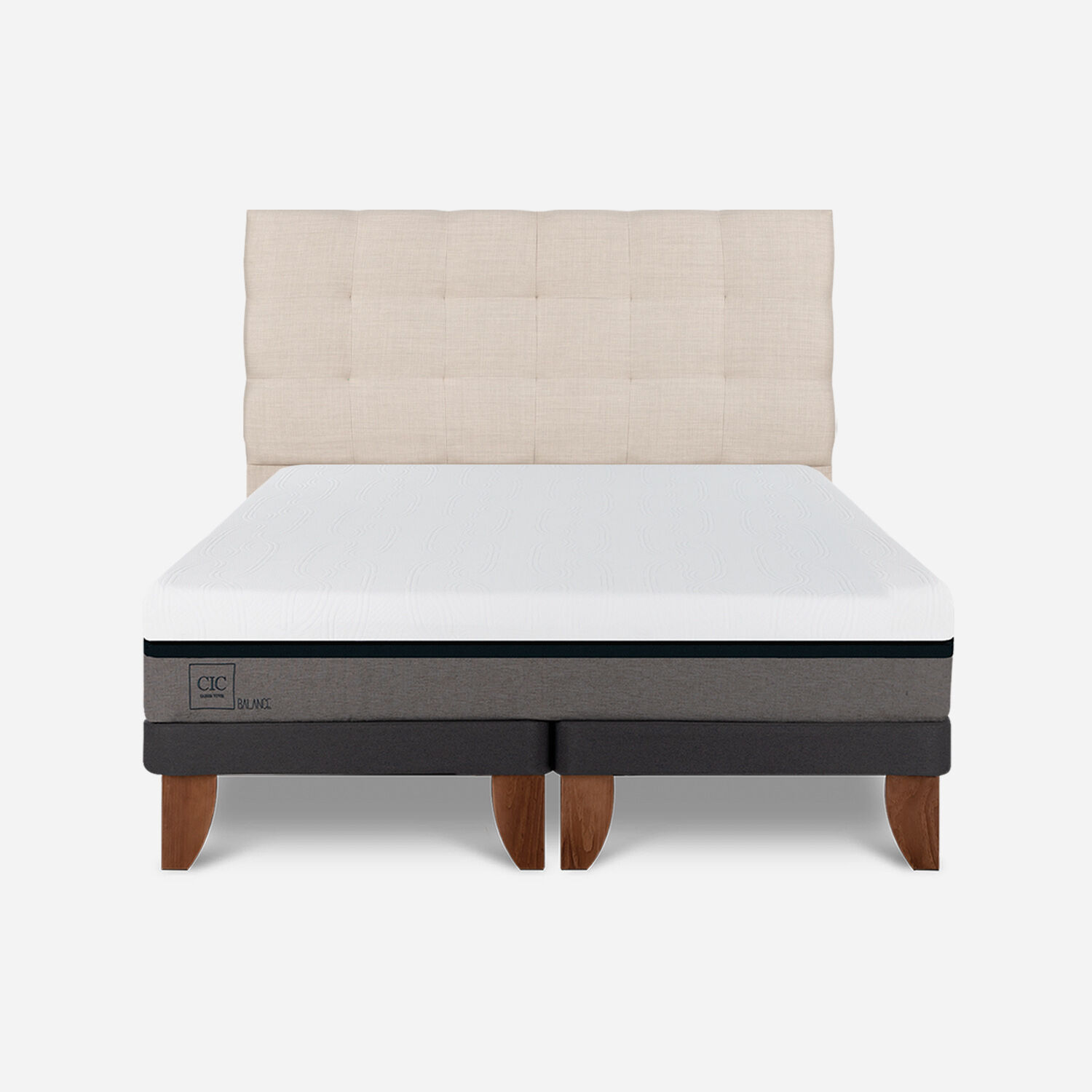 Cama Europea 2 Plazas Balance Base Dividida + Respaldo Ebro