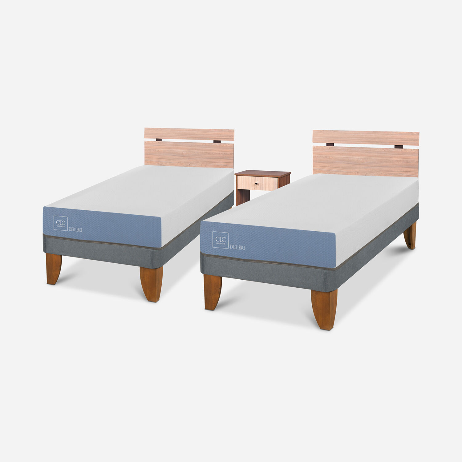 D&uacute;plex Cama Europea 1 Plaza Excellence + Set Olmo