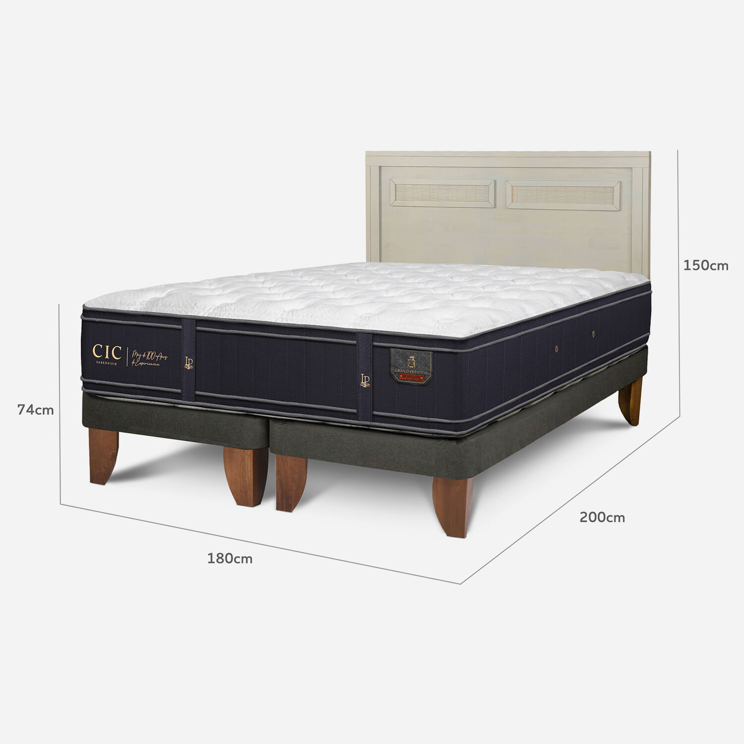 Cama Europea King Grand Premium + Respaldo Mil&aacute;n Alpino