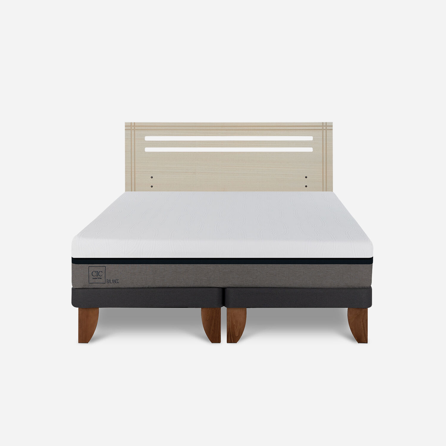 Cama Europea 2 Plazas Balance Base Dividida + Respaldo M&uacute;nich Alpino