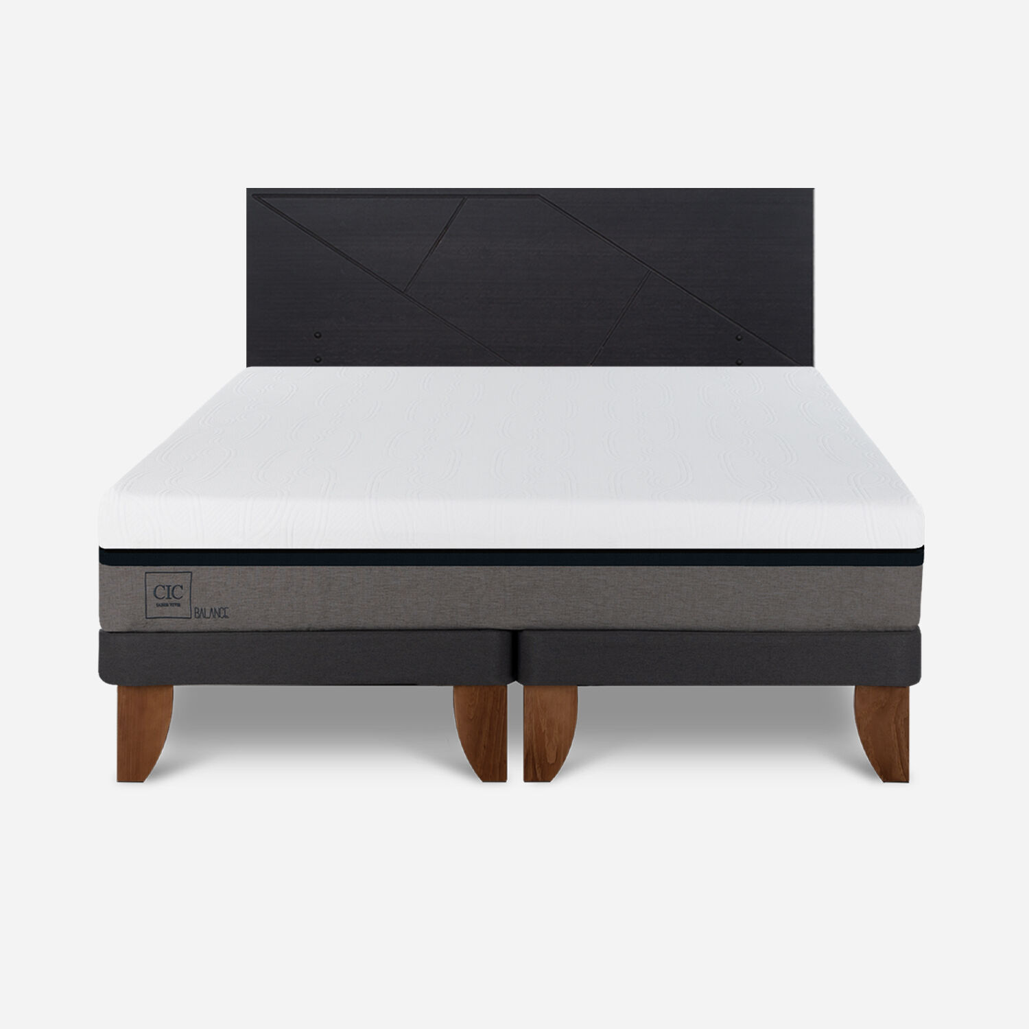 Cama Europea King Balance + Respaldo Villarrica Negro