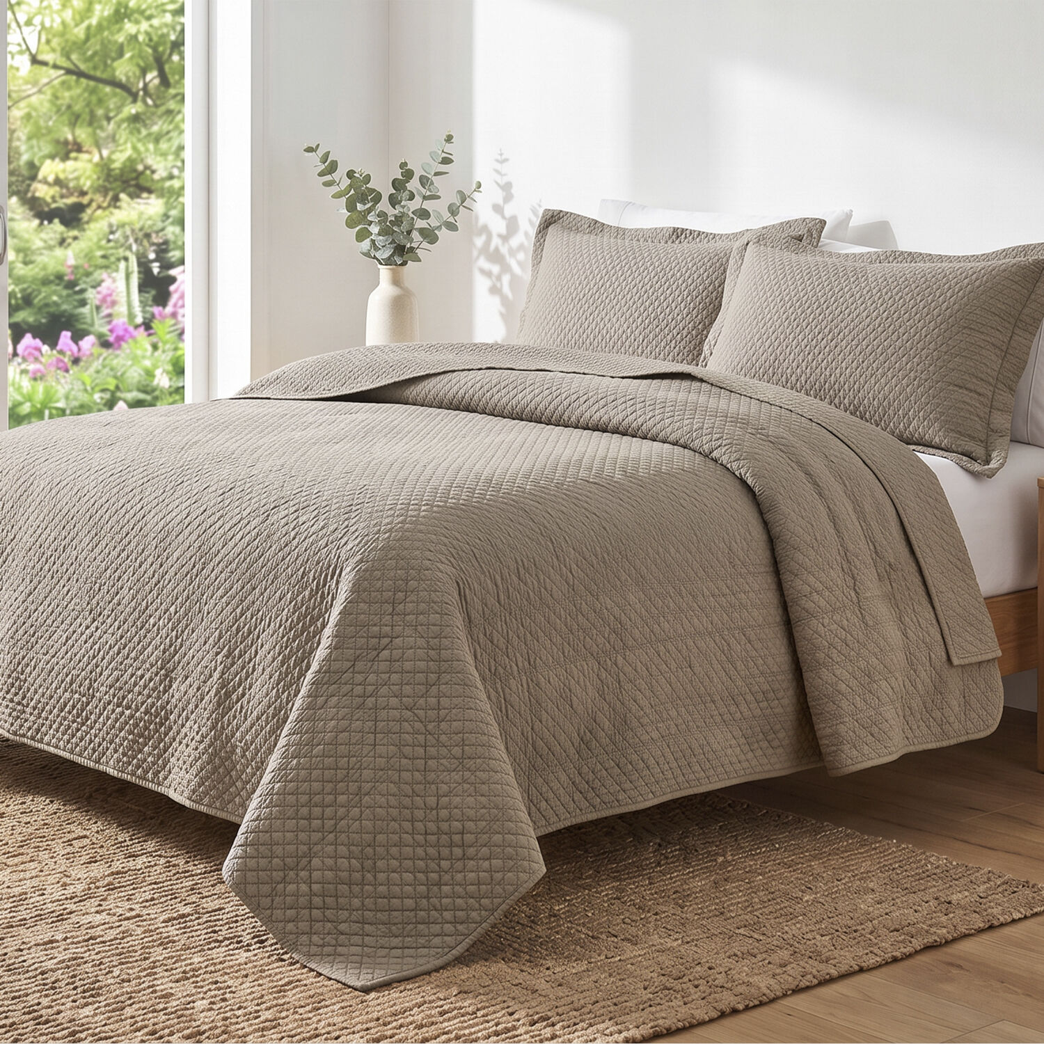 Quilt King Microfibra Stonewash Taupe