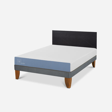 Cama Europea 2 Plazas Excellence Base Normal + Respaldo Villarrica Negro