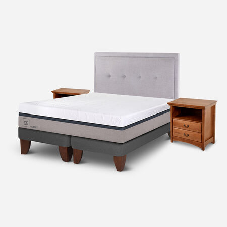 Cama Europea 2 Plazas Balance Base Dividida + Set Ganges