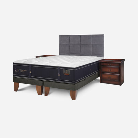 Cama Europea 2 Plazas Grand Premium Base Dividida + Set T&aacute;mesis