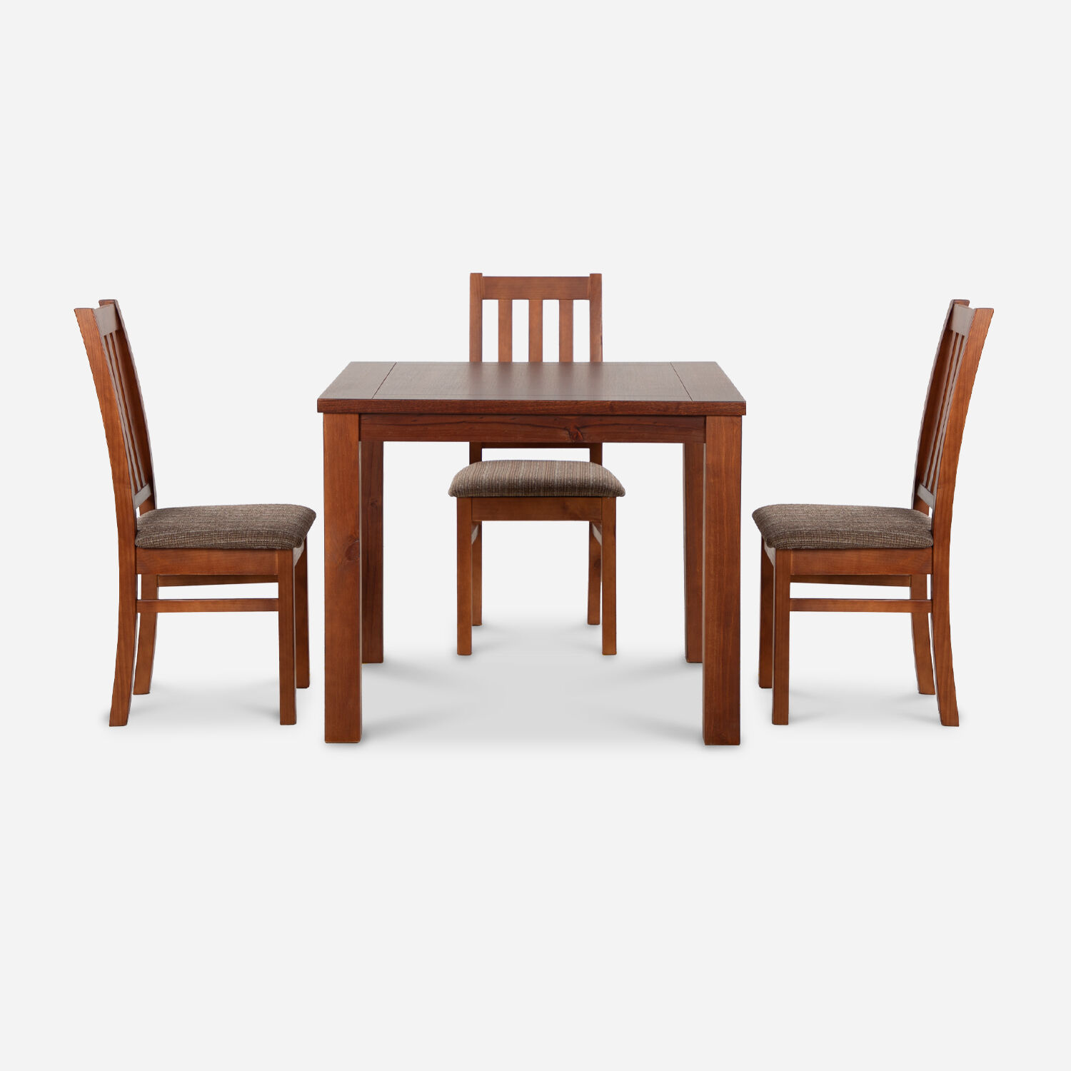 Comedor 4 Sillas &Ntilde;uble Caramelo - Tela Caf&eacute;