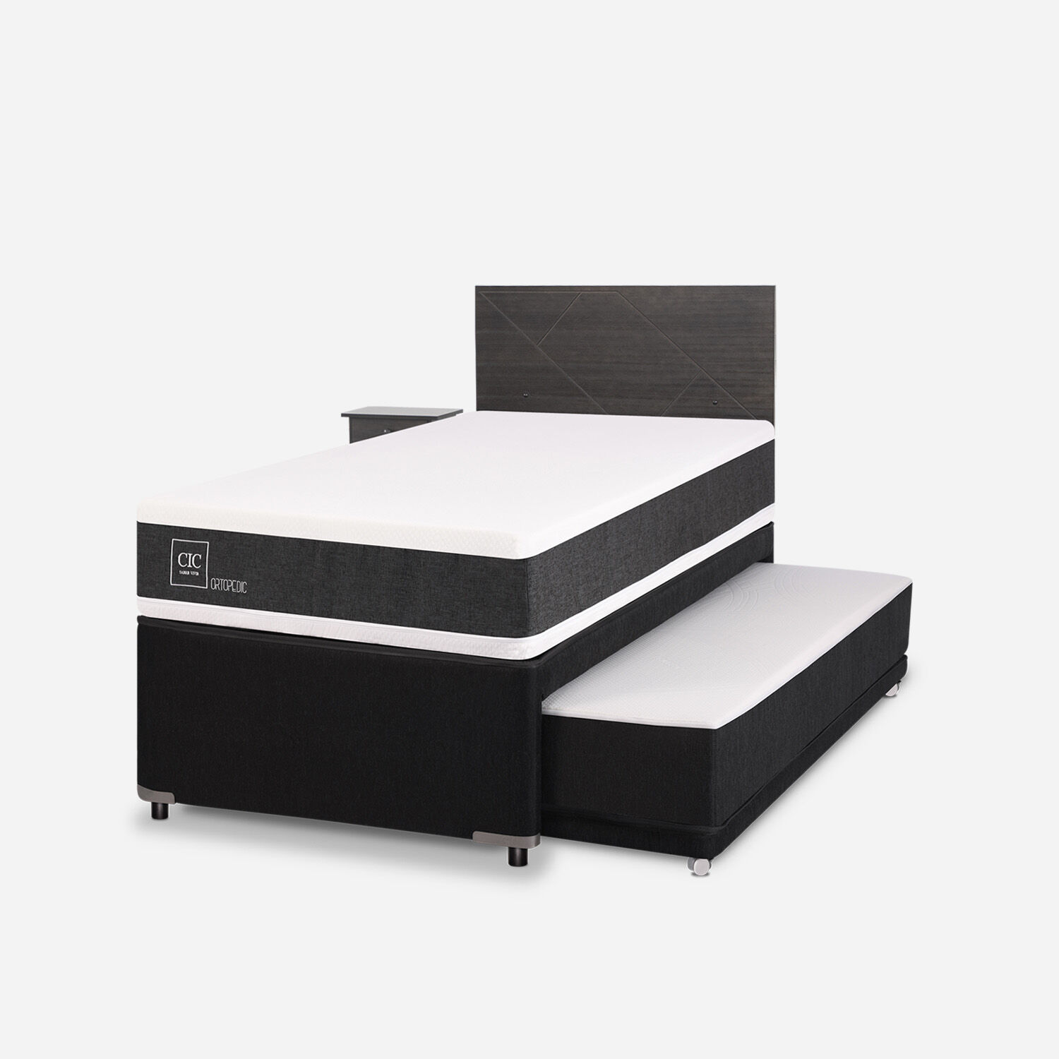 Cama Nido Div&aacute;n Ortopedic + Set Villarrica Gris