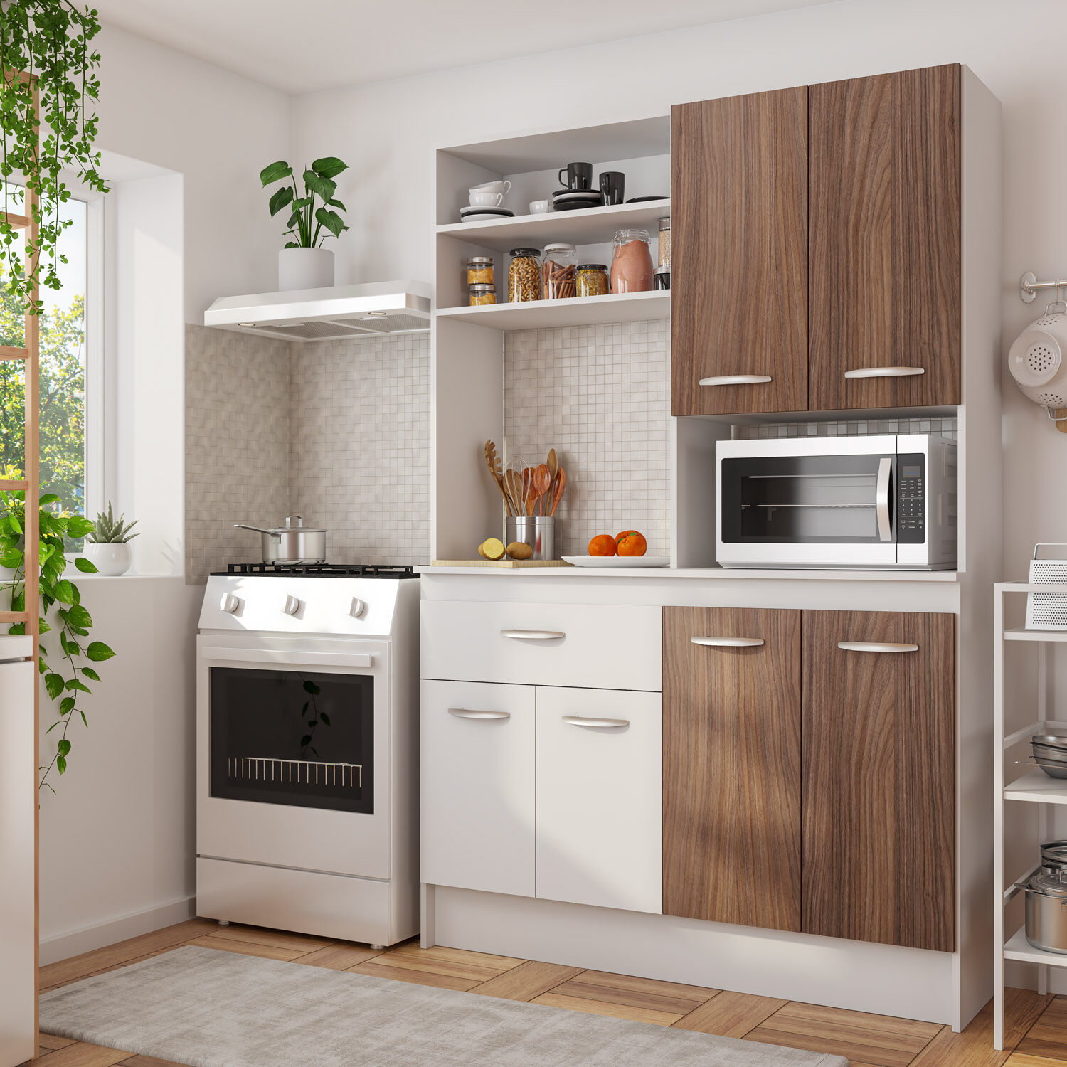 Mueble de Cocina 6 Puertas 1 Caj&oacute;n Emma 120x180x39 Cm